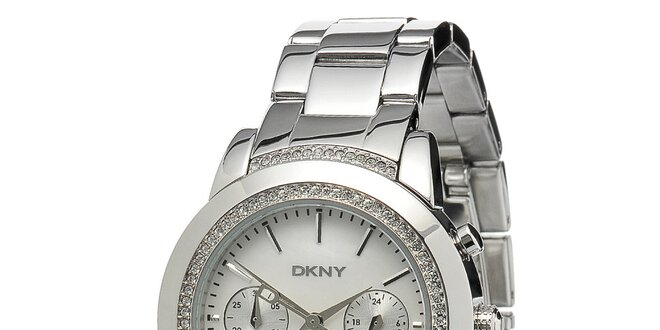 Dámske oceľové hodinky DKNY s kamienkami