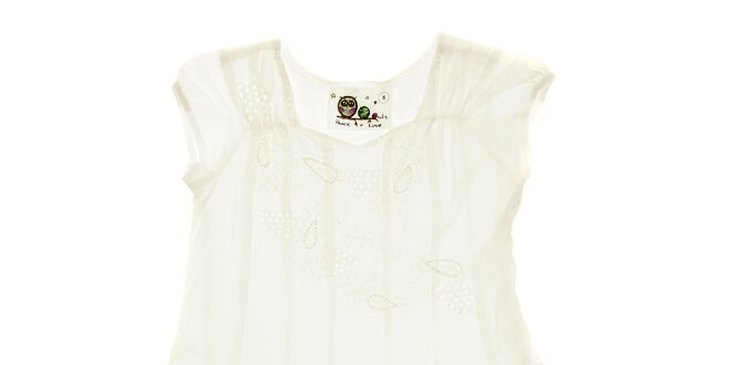 Detské biele šaty s čipkou Peace&Love