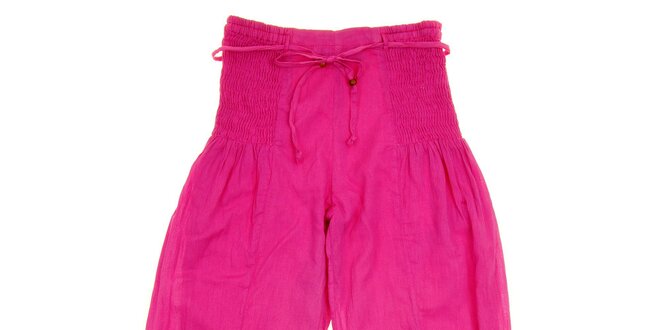 Detské ružové nohavice so žabičkovaním Peace&Love