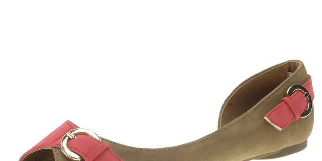 Dámske hnedé sandále Beppi s ružovými remienkami