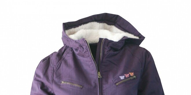 Dámska purpurová bunda Fundango s kožušinkou