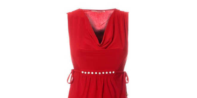 Dámske červené šaty Via Bellucci s korálkami