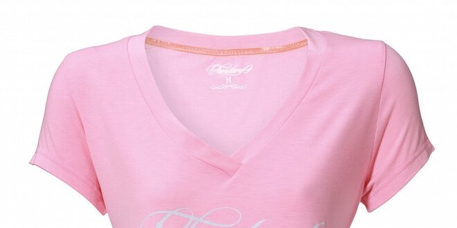 Dámske svetlo ružové tričko Fundango s potlačou