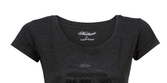 Dámske čierne melírované tričko Fundango s potlačou