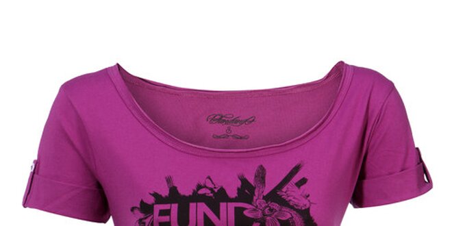 Dámske fuchsiové tričko Fundango s potlačou