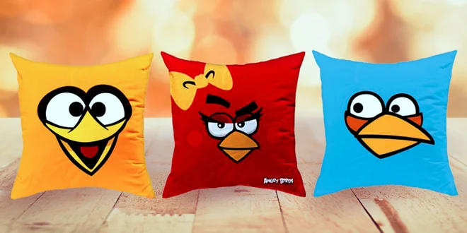 Licenčné vankúšiky s motívmi ANGRY BIRDS