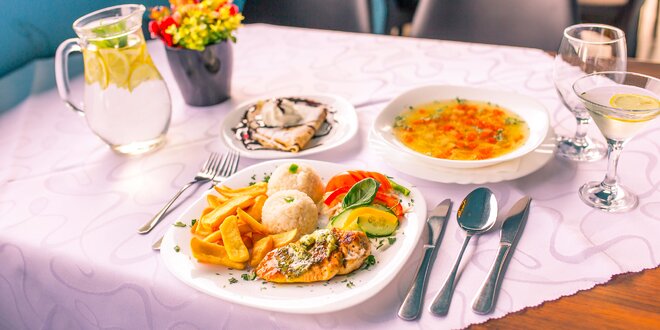 Slávnostné 3-chodové menu v reštaurácii Krušovice