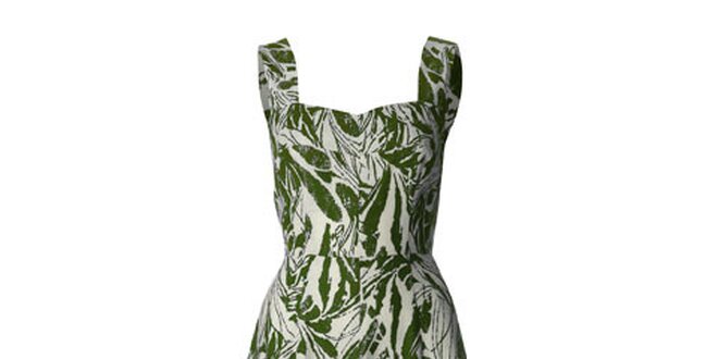 Dámske zeleno-biele šaty s korzetovým vrchom Fever