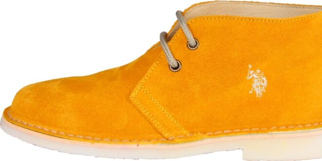Dámske svetlo oranžové semišové topánky U.S. Polo