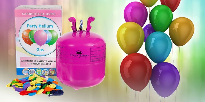 Hélium vrátane 30 alebo 50 balónikov na párty