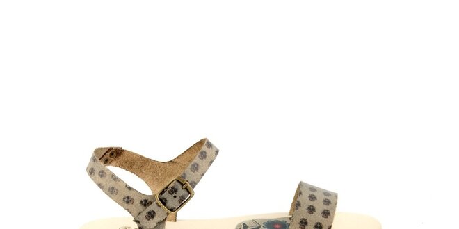 Dámske šedé sandále Pelledoca s lebkami
