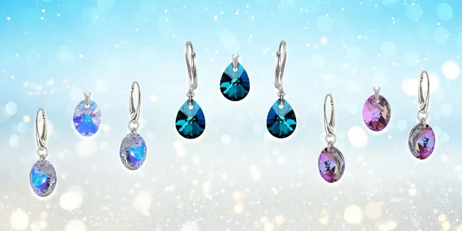Strieborná súprava s kryštálmi Swarovski®