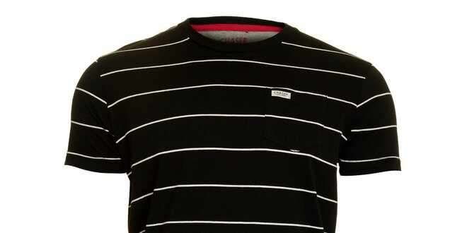 Pánske čierne pruhované tričko Chaser