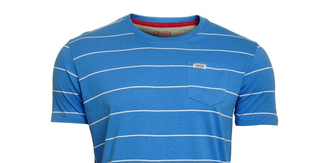 Pánske svetlo modré pruhované tričko Chaser
