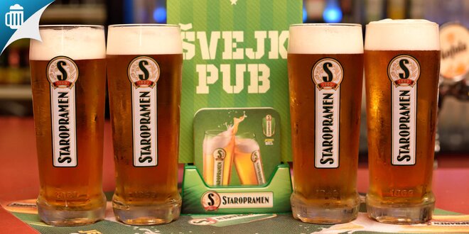 Veľké pivá Staropramen aj s hermelínom alebo utopencom