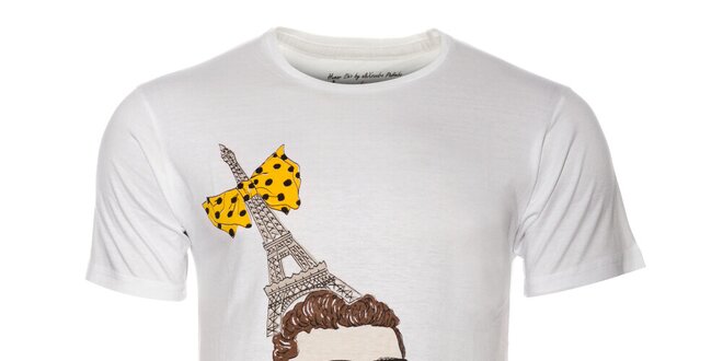 Pánske biele tričko Eleven Paris s potlačou