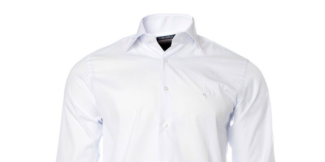 Pánska biela košeľa s dlhým rukávom Caramelo
