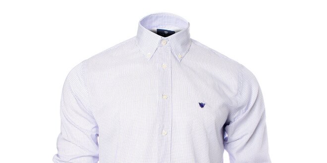 Pásnká fialovo-biela kockovaná košeľa Caramelo