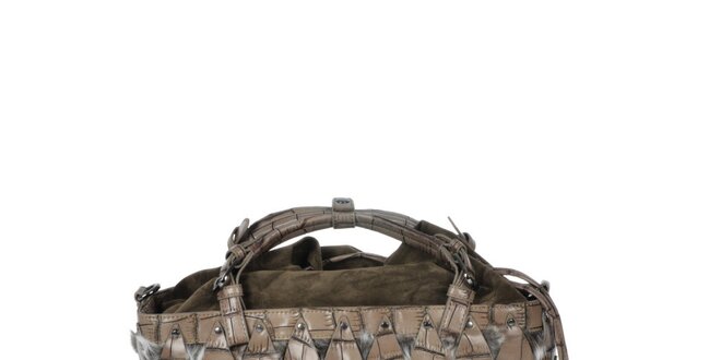 Dámska hnedo-šedá kabelka s efektným vzorom Marina Galanti