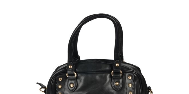 Dámska čierna retro kabelka so zlatými cvočkami Marina Galanti