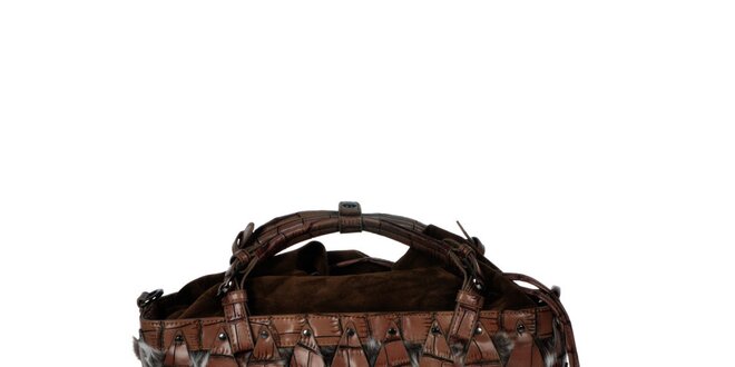 Dámska hnedá kabelka s efektným vzorom Marina Galanti