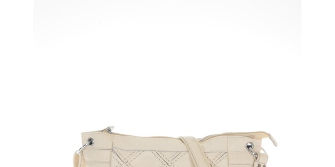 Dámska béžová kabelka so štvorcovým vzorom Marina Galanti