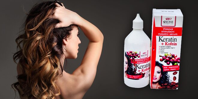 Vlasové stimulačné masážne sérum KERATIN + KOFEIN