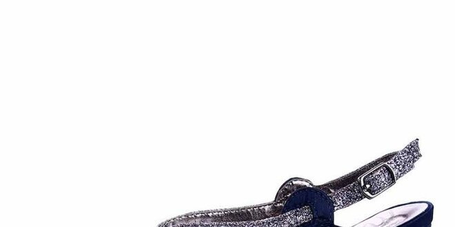Dámske modro-strieborné remienkové sandálky Maria Mare