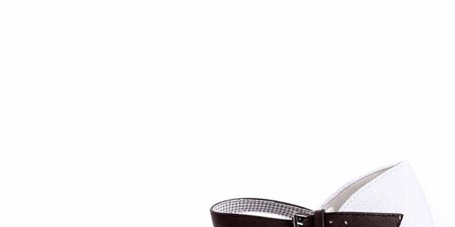 Dámske krémovo-hnedé sandále na jutovom podpätku Maria Mare