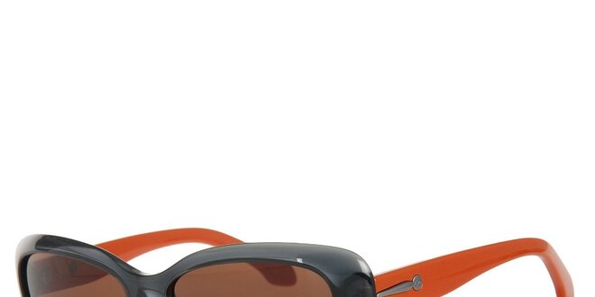 Dámske šedo-oranžové slnečné okuliare Calvin Klein s hnedými sklami