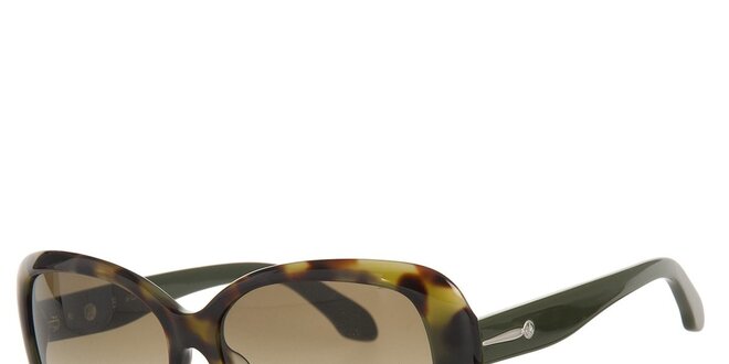 Dámske zeleno-hnedé slnečné okuliare Calvin Klein s kovovými detailami