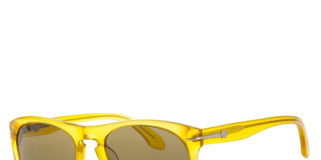 Pánske jantarové slnečné okuliare Calvin Klein s tmavými sklami