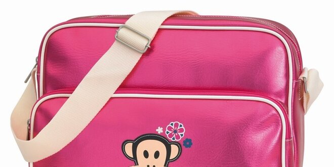 Ružová taška na notebook s opičkou Paul Frank