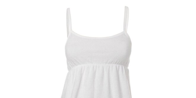 Dámske biele šaty Pussy Deluxe so špagetovými ramienkami a vreckom
