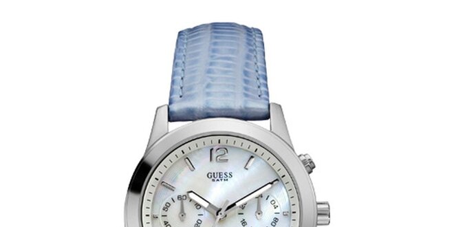 Dámske analogové hodinky s modrým remienkom Guess
