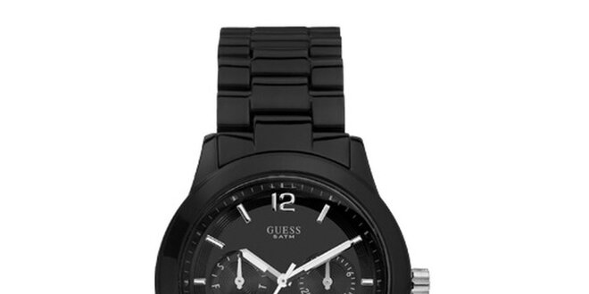 Dámske čierne analogové hodinky Guess