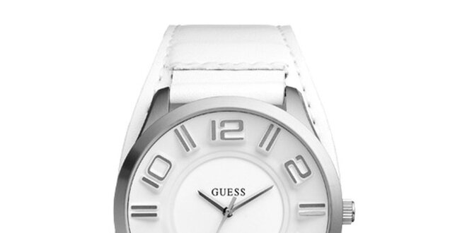 Dámske biele analogové hodinky Guess
