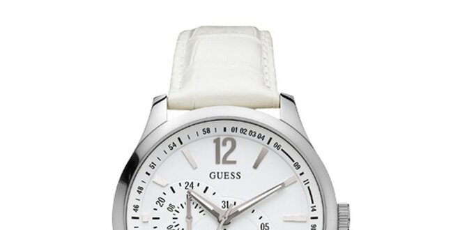 Dámske biele analogové hodinky Guess