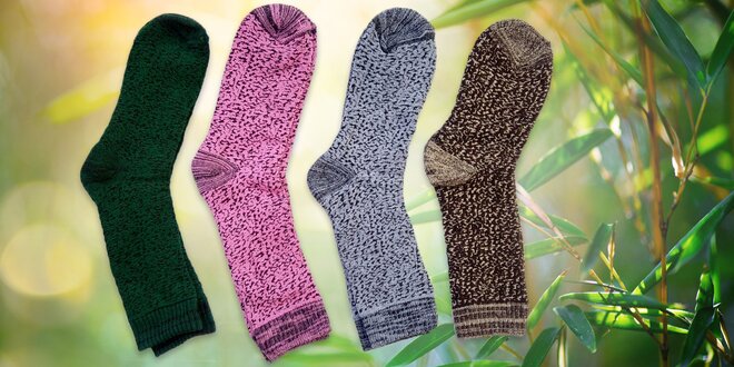 6 párov Dámskych bambusových termo ponožiek