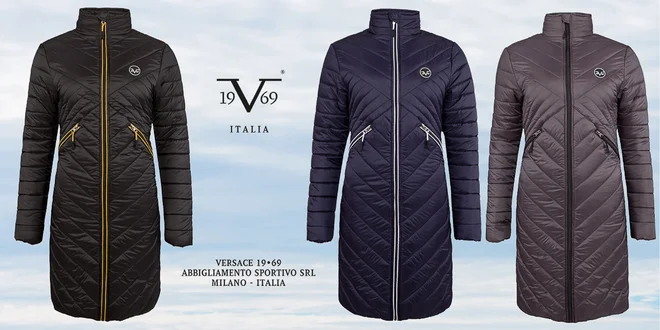 Dámske prešívané dlhé kabáty značky Versace 19.69