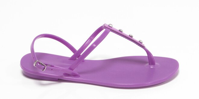 Dámske fialové sandálky Favolla s kamienkami