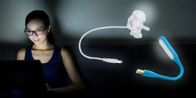 Štýlová prenosná USB lampa do počítača