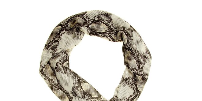 Dámsky čierno-biely hodvábný šál pietro Filipi s hadím vzorom