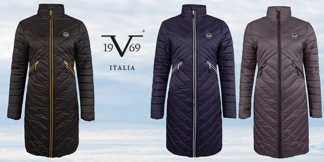 Dámske prešívané dlhé kabáty značky 19V69 Italia.