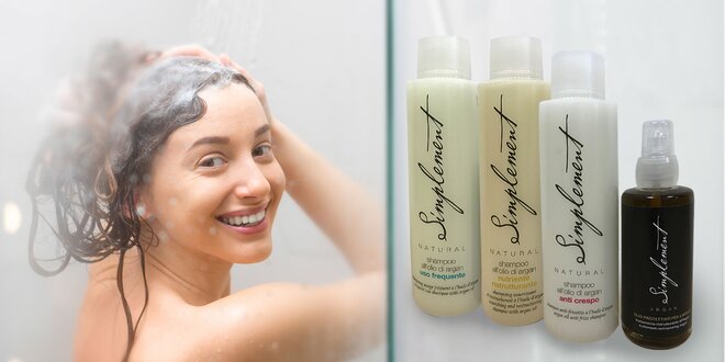 100% BIO Argánový olej na vlasy a luxusný šampón Simplement