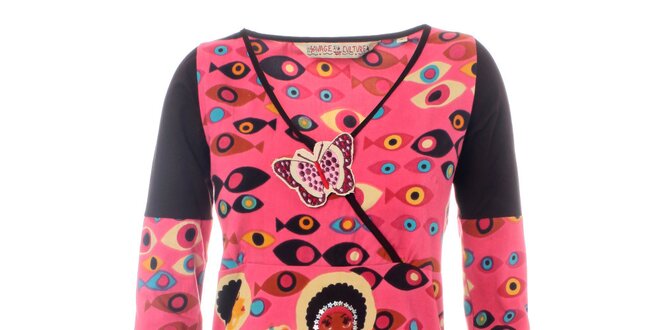 Dámska ružová tunika Savage Culture s africkým motívom