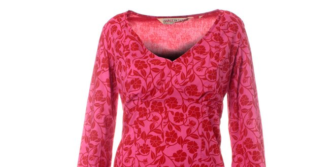 Dámske ružovo-červené šaty Savage Culture s kvetinovým vzorom