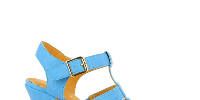 Dámske modré sandále na korkovej platforme GirlHood