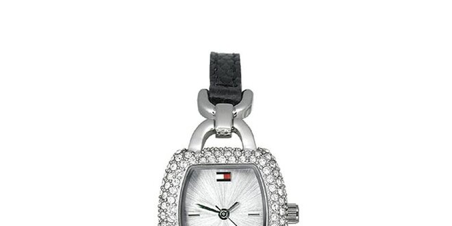 Dámske náramkové hodinky Tommy Hilfiger s čiernym remienkom