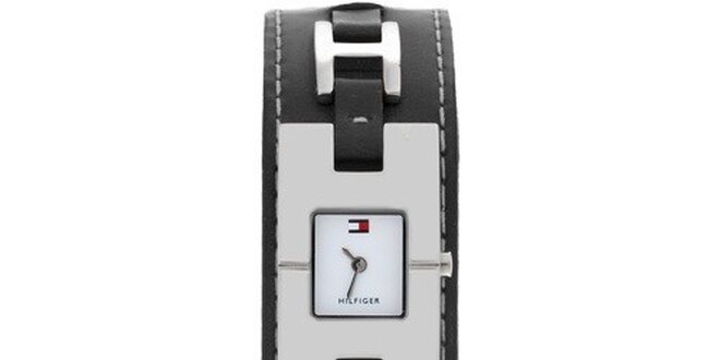 Dámske náramkové hodinky s čiernym oceľovým remienkom Tommy Hilfiger